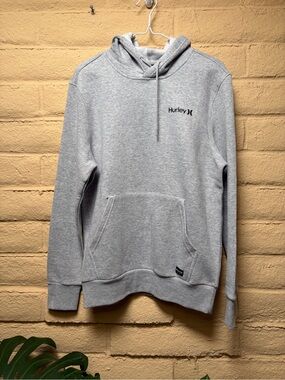 Hurley Light Gray Pullover Hoodie with Kangaroo Pocket
